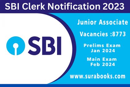 SBI Clerk Recruitment 2023 8773 Junior Associate Posts; Apply Now!